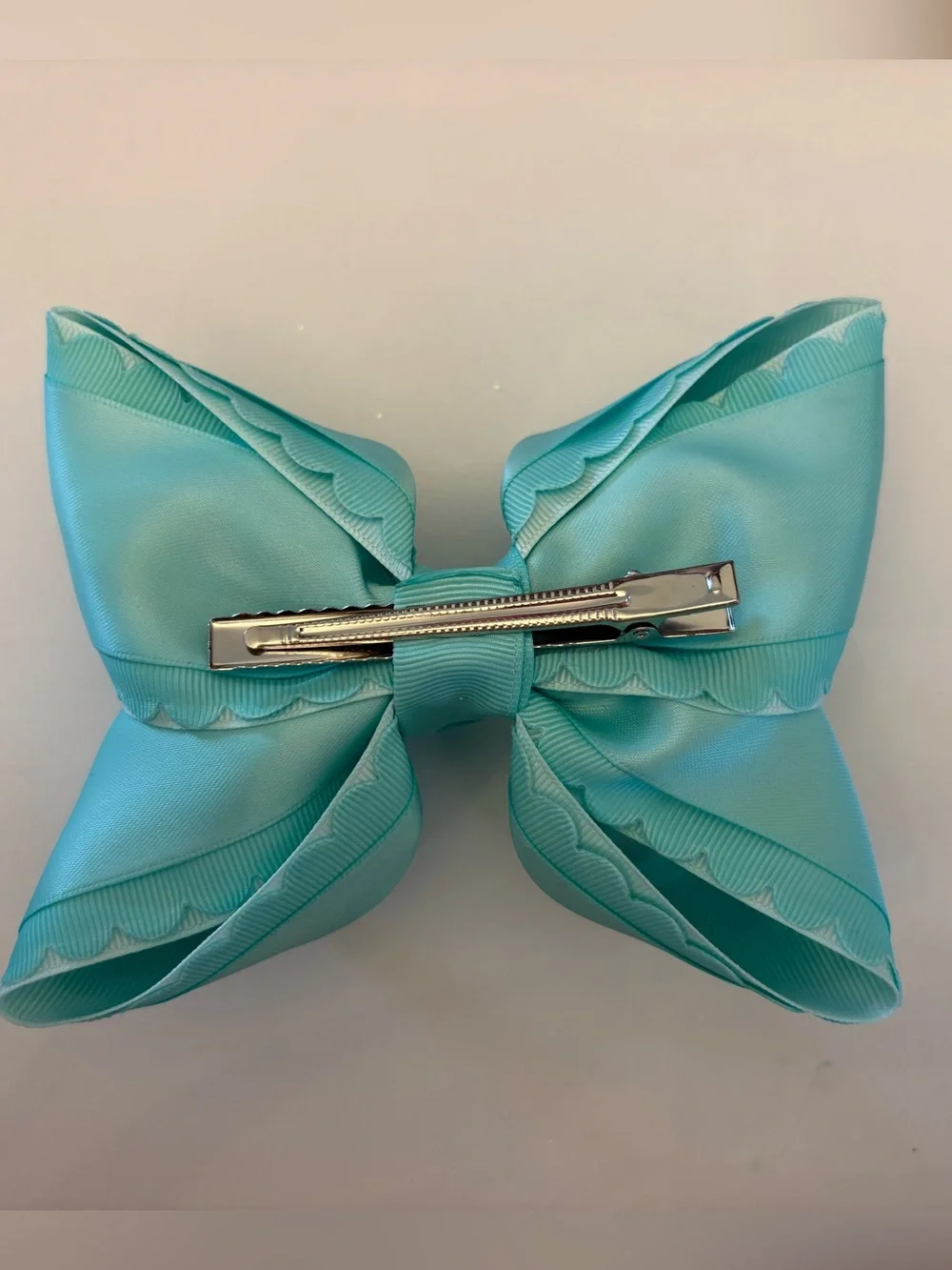 Aqua Scalloped Callie & Colbie Co. bow